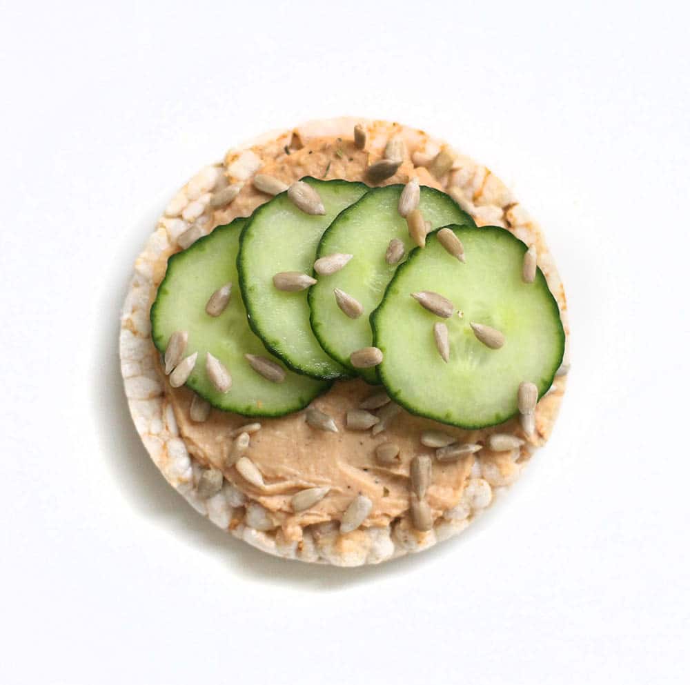 hummus cucumber rice cake recipe